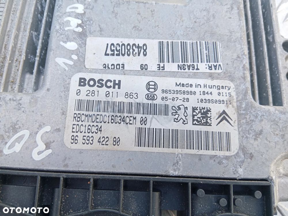 PEUGEOT 307 komputer sterownik zestaw start - 2