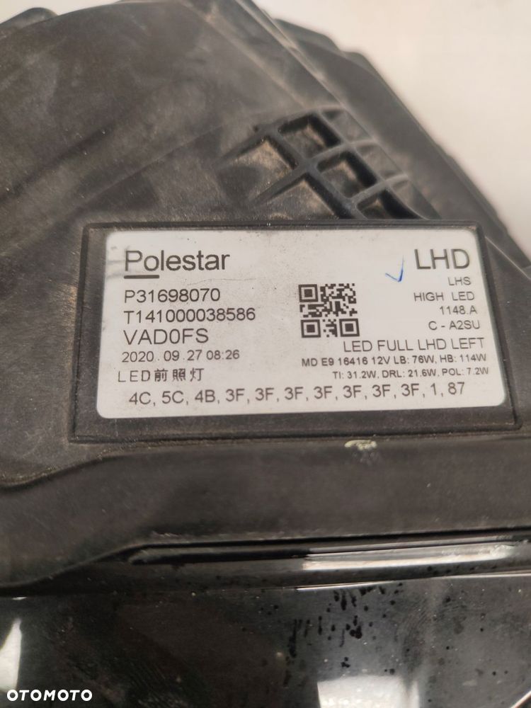 volvo polestar full led komplet lamp przednich p31698070, p31698071 - 10