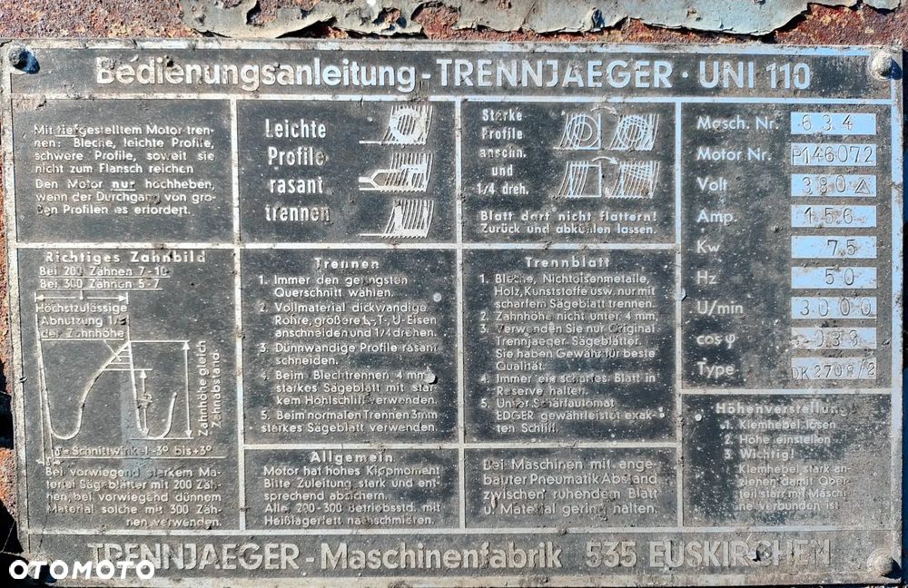 Trennjaeger UNI 110 Piła tarczowa do cięcia metalu - 4