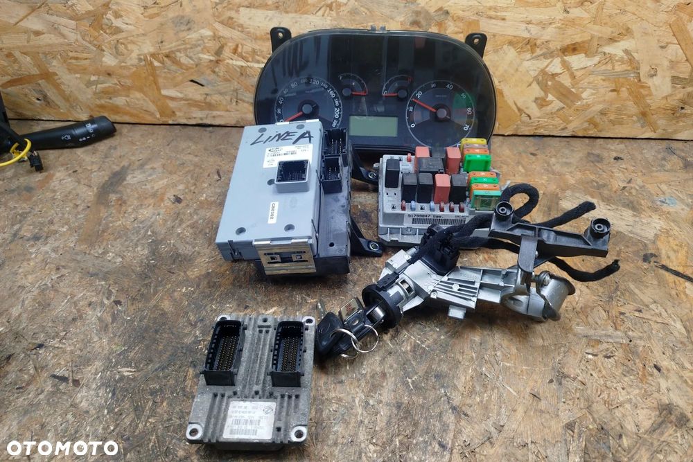 zestaw startowy KOMPUTER 51804530 stacyjka kluczyk moduł BSi  do Fiat Linea 1,4 8V komplet z foto do odpalenia auta