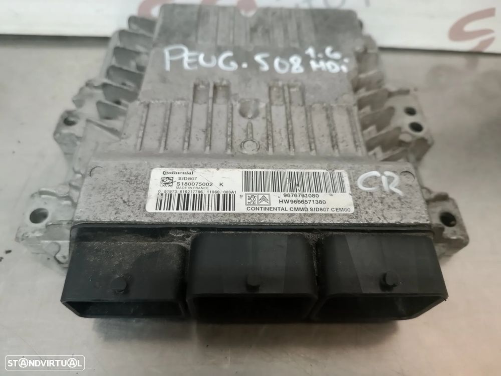 UNIDADE / CENTRALINA DO MOTOR PEUGEOT 308 3008 508 5008 CITROEN C4 C5 PICASSO 1.6HDI 9676761080 9666571380 SID807 S180075002K - 1