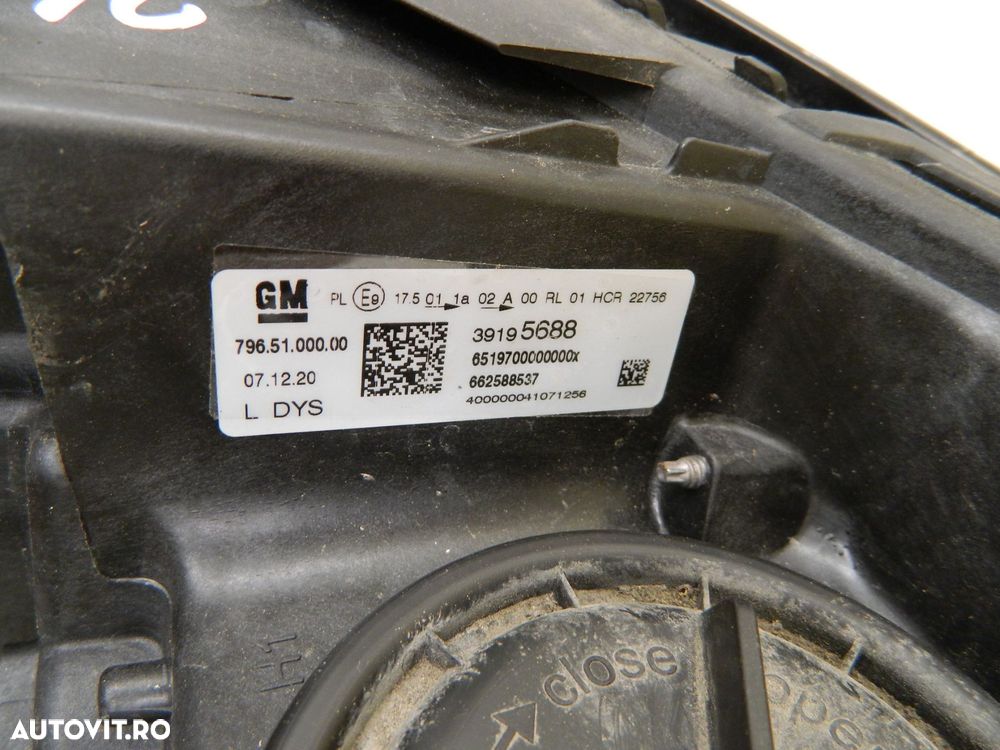 Far stanga Opel Astra K LED, 2015, 2016, 2017, 2018, 2019, 2020, cod origine 39195688. - 5