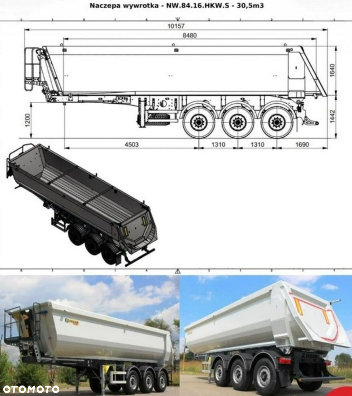 Zaslaw D-653A Mulda Stalowa Hardox 30m - 32