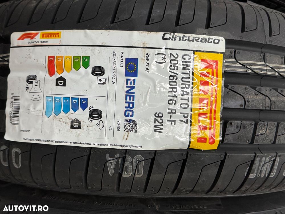 Vând 4 anvelope 205/60/16 Pirelli de vară noi cu runflat - 2