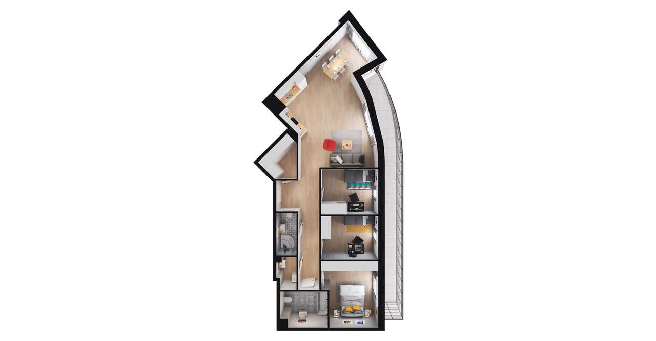 4-pokojowy apartament 90m2 + loggia Bezpośrednio - Pełny obrazek: 5/26