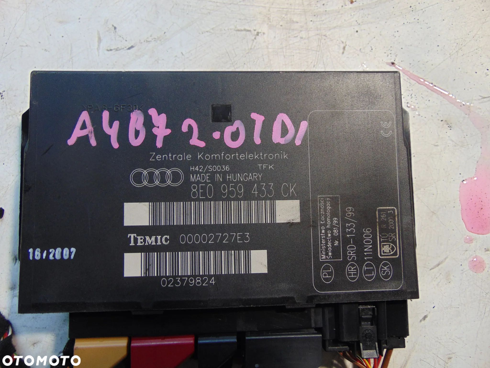 Moduł komfortu audi a4 b7 2,0 tdi - 1