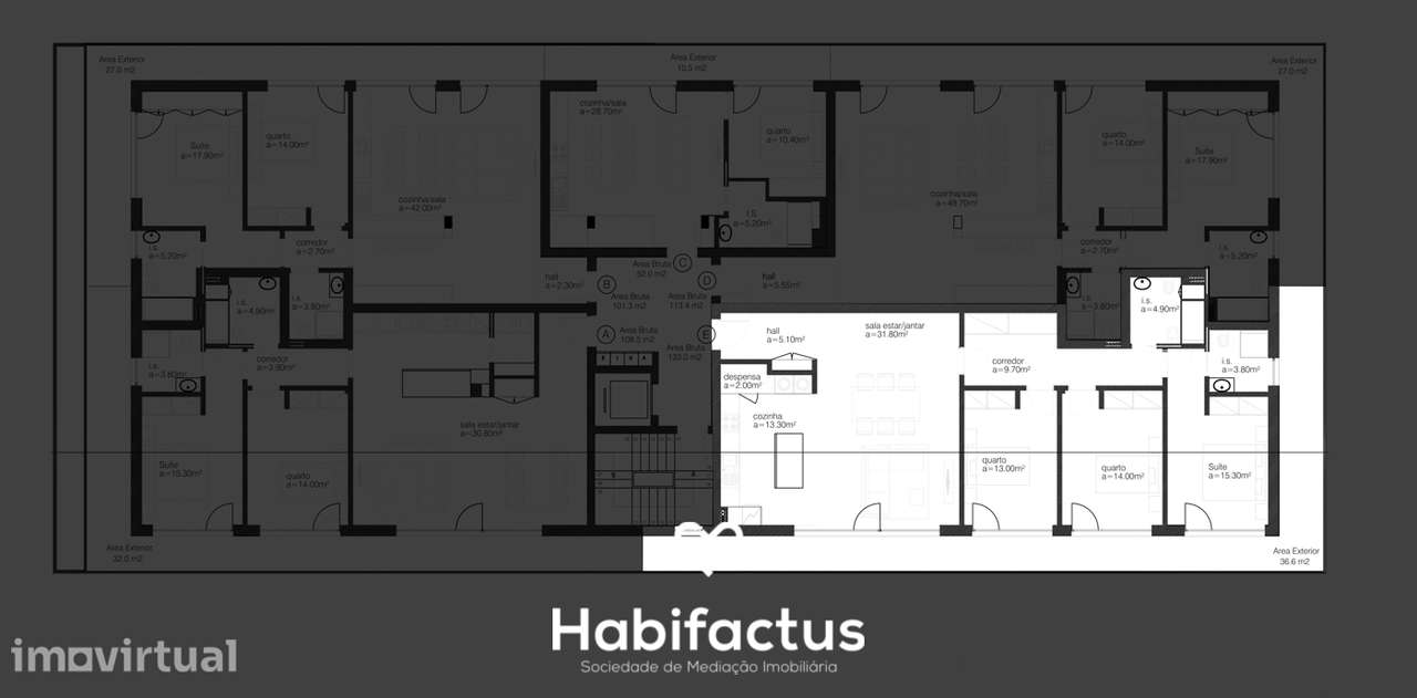 Apartamento T3 em construção no centro de Viseu - Grande imagem: 5/7