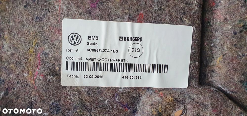 Boczek tapicerka bagażnika lewy tył VW Polo V 6R 6R6867761E 6C6867427A - 7