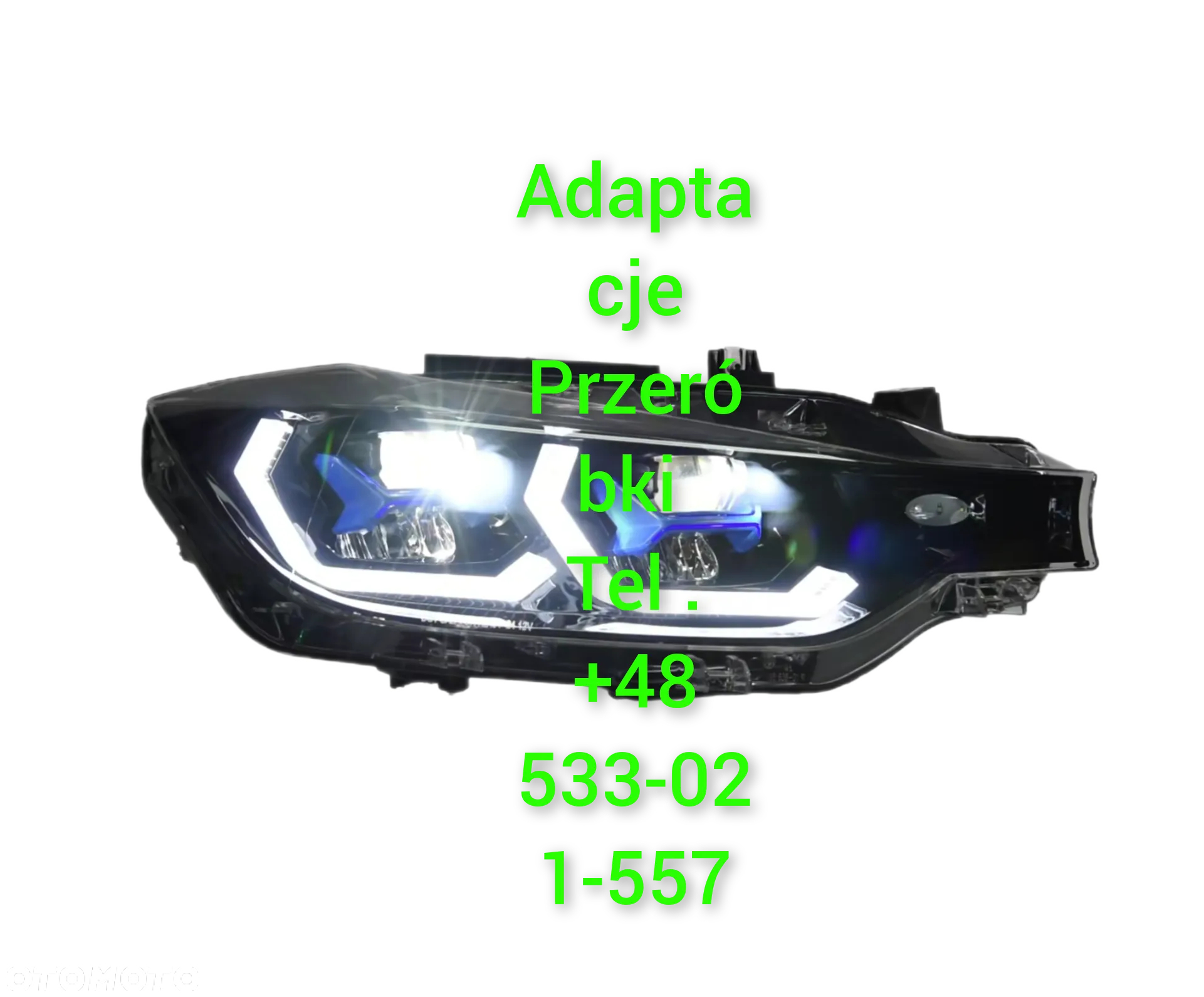 Lampa reflektor BMW E60 E61 F10 F11 M3 M4 E90 E92 F30 F07 F18 M5 Ringi drl led smd dual color + kierunki bmw - 18
