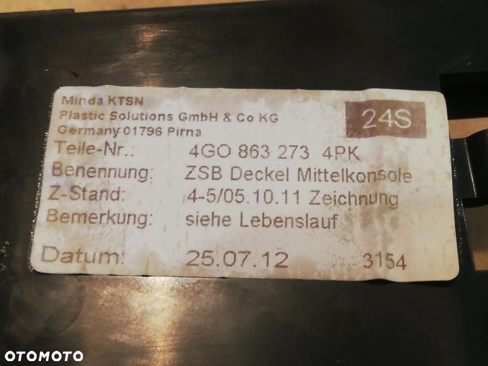 Audi A6 C7 popielniczka przód 4G0863273 - 4
