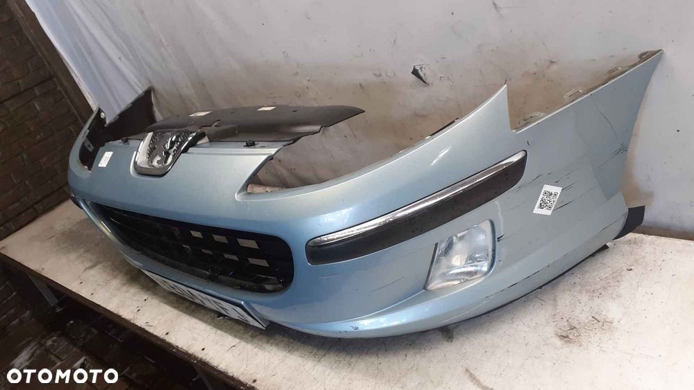 } ZDERZAK PRZÓD PRZEDNI PEUGEOT 407 EYLC BŁĘKITNY HALOGENY - 3