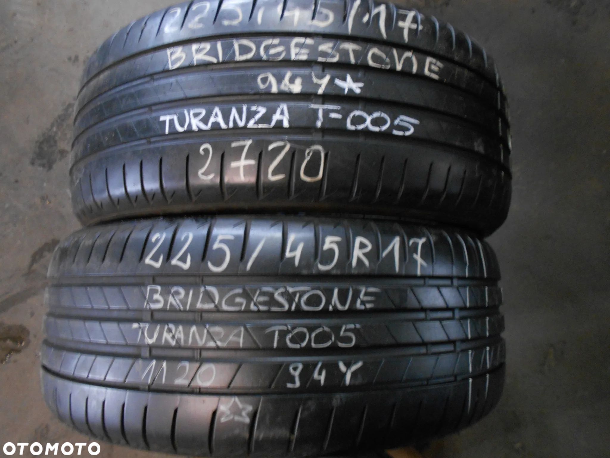 OPONY 225/45R17 BRIDGESTONE TURANZA T005 DOT 2720 7.1MM - 1