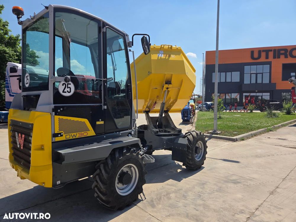 Wacker DUMPER 3 TONE, basculare LATARALA, CABINA cu aer conditionat, 2023, EX DEMO cu 152 ore, anv 98% ok, motor Perkins 50CP, lungime 3,7m, inaltime 2,8m, latime 1,8m, Masa operationala 5,8t, masa propie 2,8t, leasing 4 ani-CA NOU-PROMOTIE 26.900Eur+Tva - 28