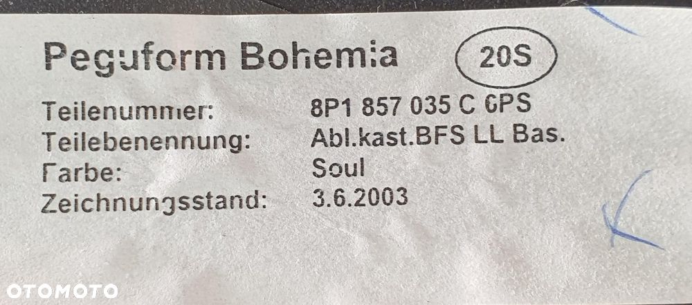 SCHOWEK PASAŻERA AUDI A3 8P 8P1857035C EUROPA - 6
