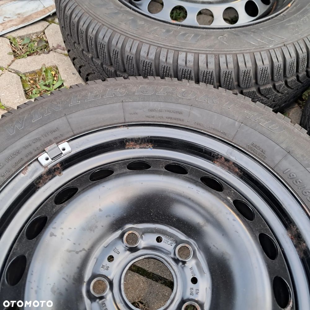 Koła zimowe opony Golf 5g VII polo caddy felgi+opony+kołpaki komplet 195/65/15 195/65R15 dunlop - 9