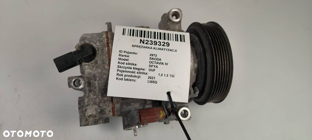 SPRĘŻARKA KLIMATYZACJI SKODA OCTAVIA IV 5WA816803A 1.5 TSI - 6