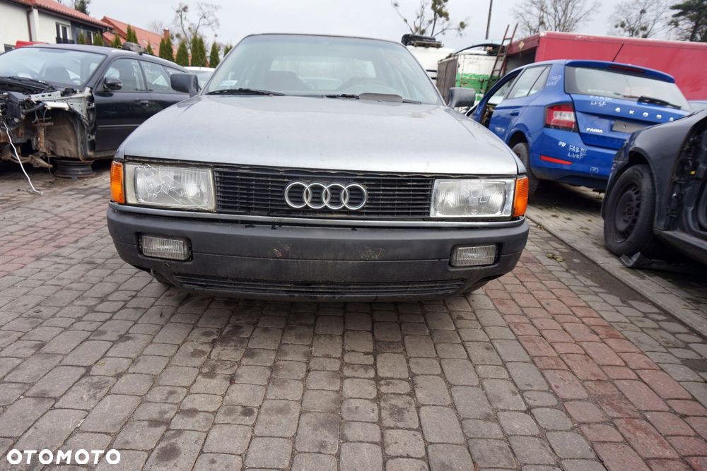 MASKA ZDERZAK BŁOTNIKI LAMPY 80 B3 LY7P  AUDI 1986-1991 SZARY PRZÓD KOMPLETNY - 21