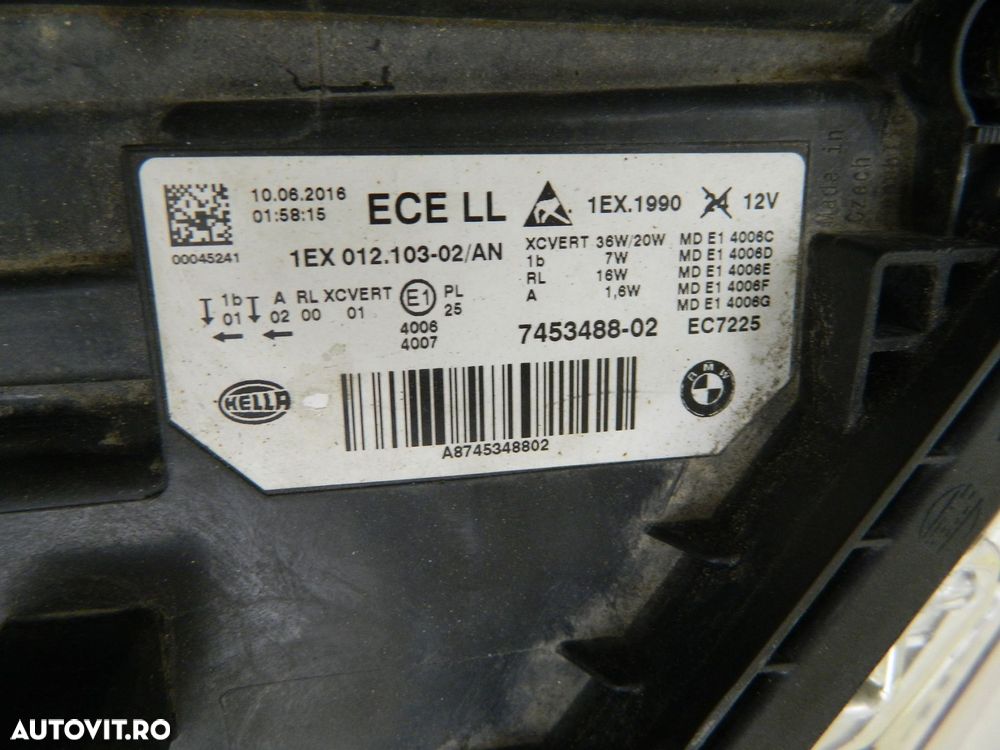 Far dreapta BMW Seria 3 F30 / F31 Full LED Adaptiv, 2016, 2017, 2018, 2019, cod origine 7453488-02. - 5