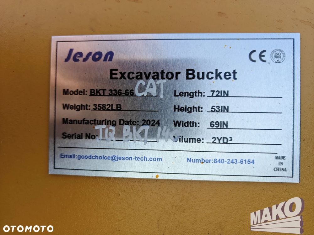 NOWA Łyżka Jeson 175cm do koparki Miller fi 100/90 - 7