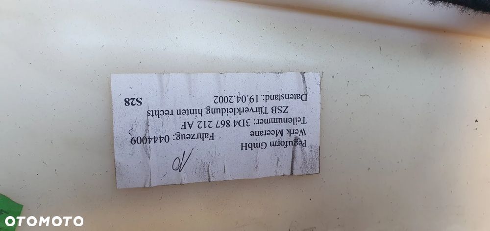Boczek tapicerka prawy tył tylna prawa skóra VW Phaeton - 6