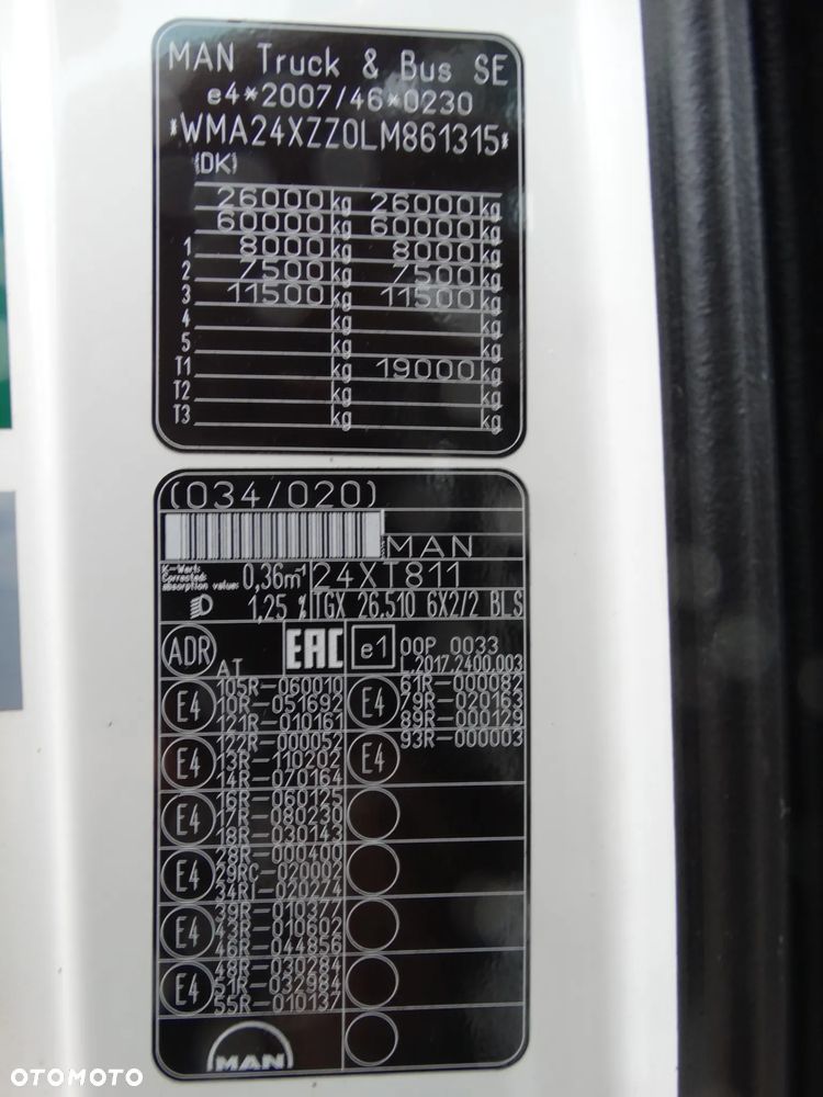 MAN TGX 26.510 6X2/2 BLS, serwisowany, - 18
