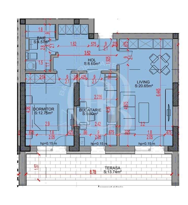 Living area of Apartament 2 bedroom in Strada Ghetu Anghel
