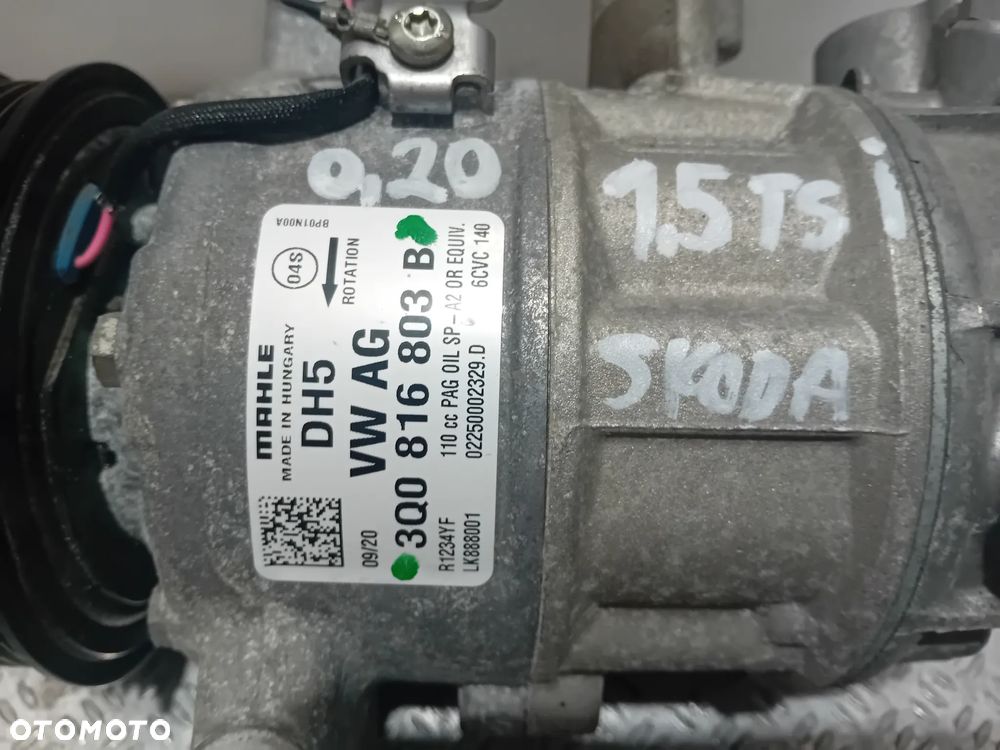 sprężarka klimatyzacji Skoda Octavia III 1.5 TSI 2020 3Q0816803B - 2