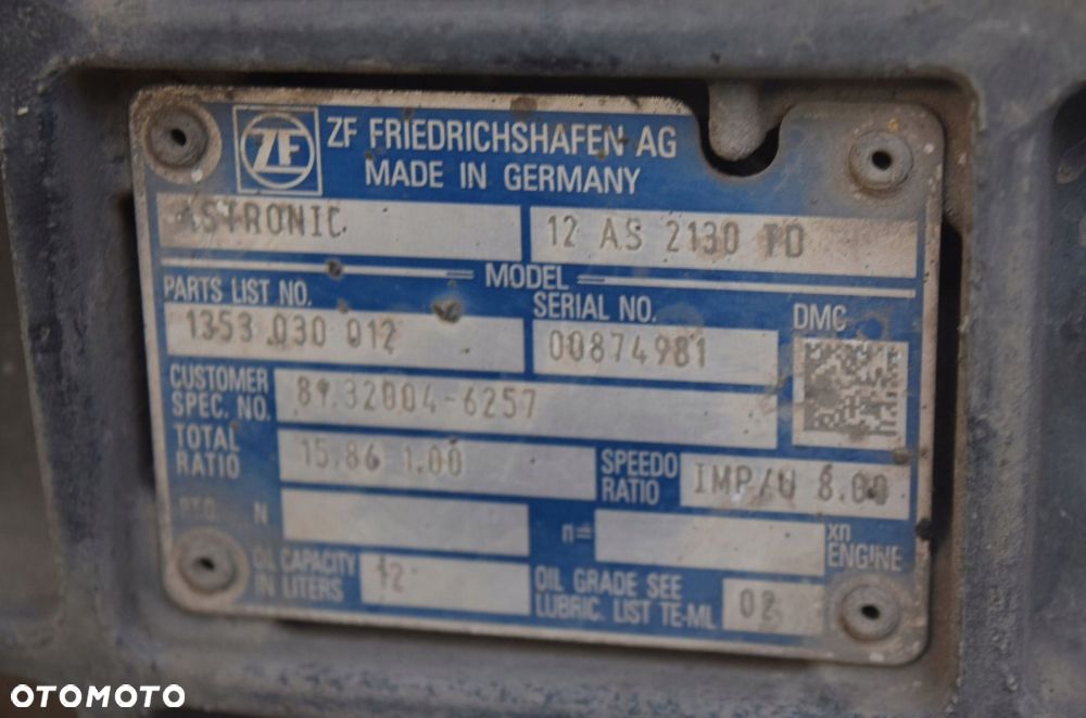 SKRZYNIA BIEGÓW ZF 12 AS 2130 TD MAN TGA TGX TGS - 9