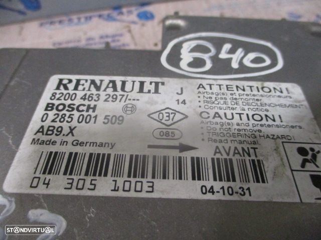 Modulo Airbag 0285001509 8200463297 RENAULT MODUS FASE 1 2004 1.5DCI 65CV 5P VERDE ESCURO - 5