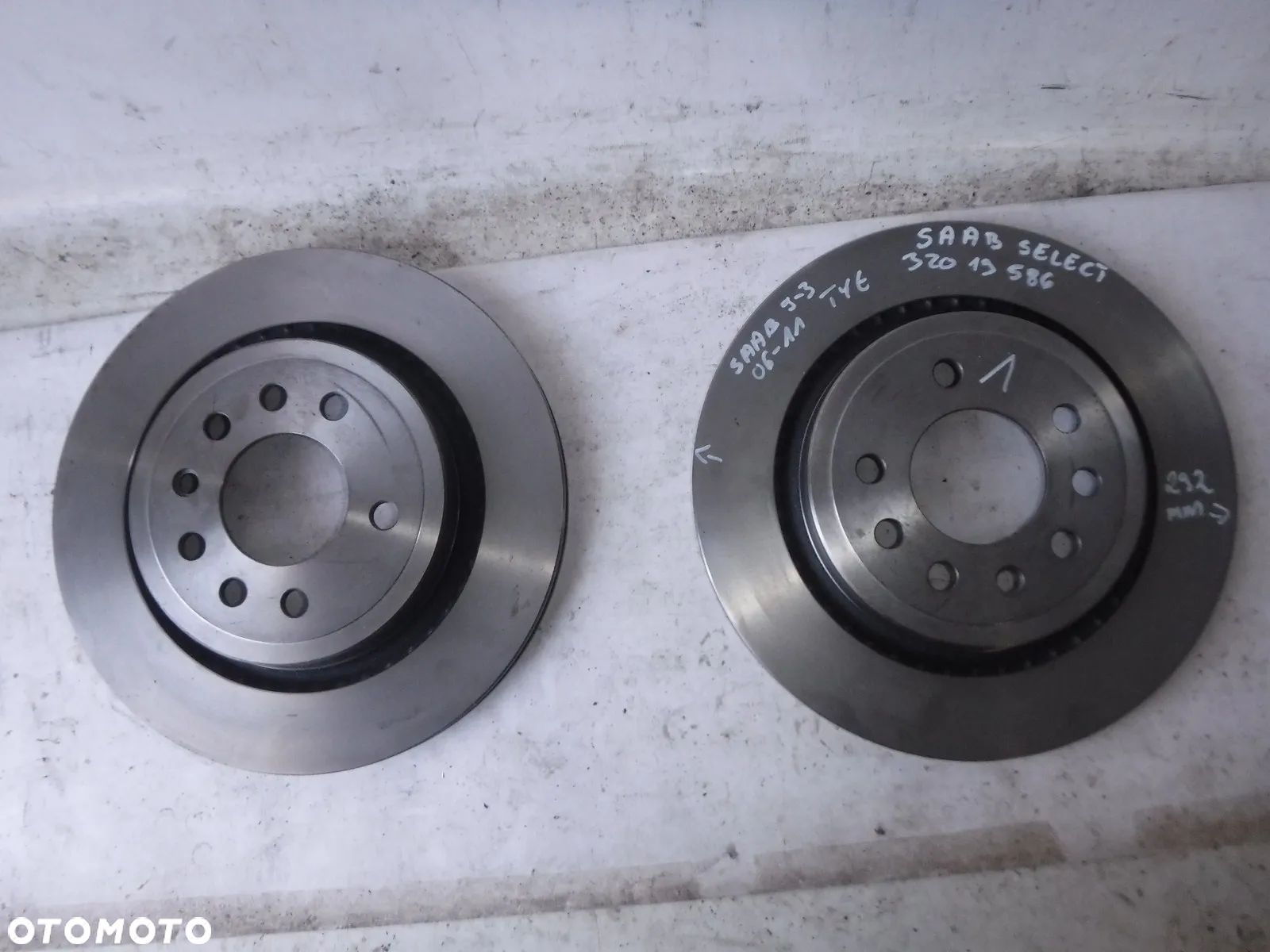 saab 93 06-11r oryginał saab select 32019586 tarcze hamulcowe tył tylne 292mm - 1