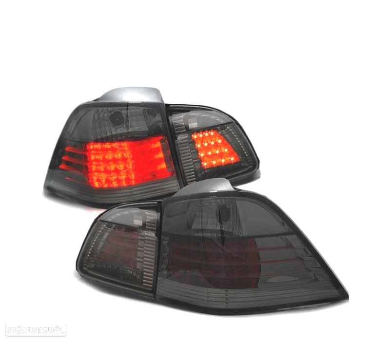 FAROLINS TRASEIROS LED BMW E61 TOURING 04-07 SMOKED FUAMDO ESCURECIDO - 1