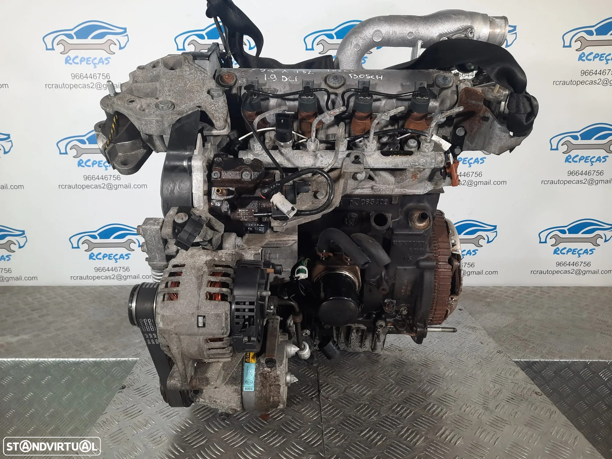 MOTOR COMPLETO 1.9 DCI 8V 102CV F9QK732 F9Q732 RENAULT SCÉNIC I 1 MK1 MOTOR ARRANQUE ALTERNADOR BIMASSA COMPRESSOR EMBRAIAGEM BOMBA DIRECAO INJETORES - 4