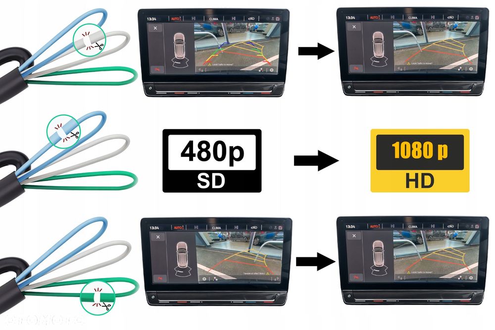 ford transit custom 2016-2023 kamera cofania full hd dynamiczne linie - 3