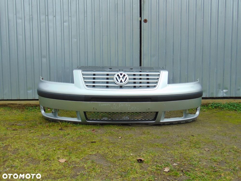 Zderzak przedni przód LA7W srebrny VW Volkswagen Sharan I FL lift 04-10r - 1