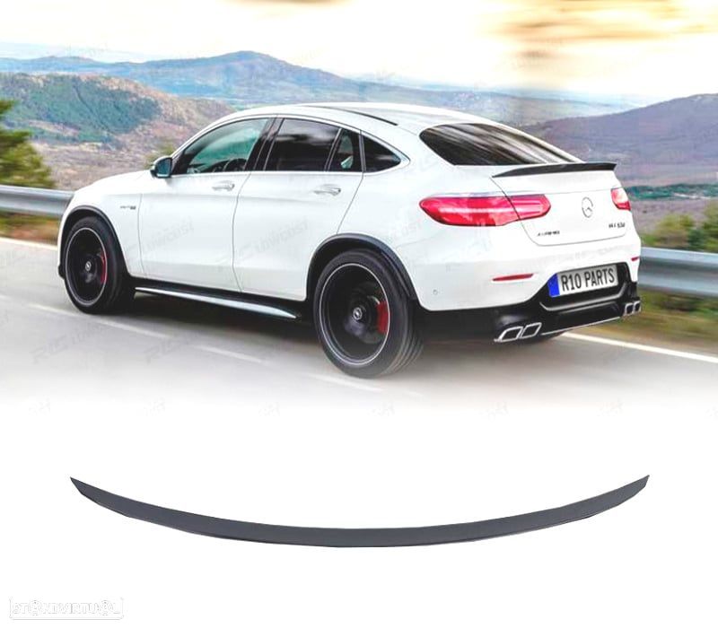 AILERON SPOILER MERCEDES GLC COUPE C253 15-22 LOOK AMG PRETO BRILHO - 1