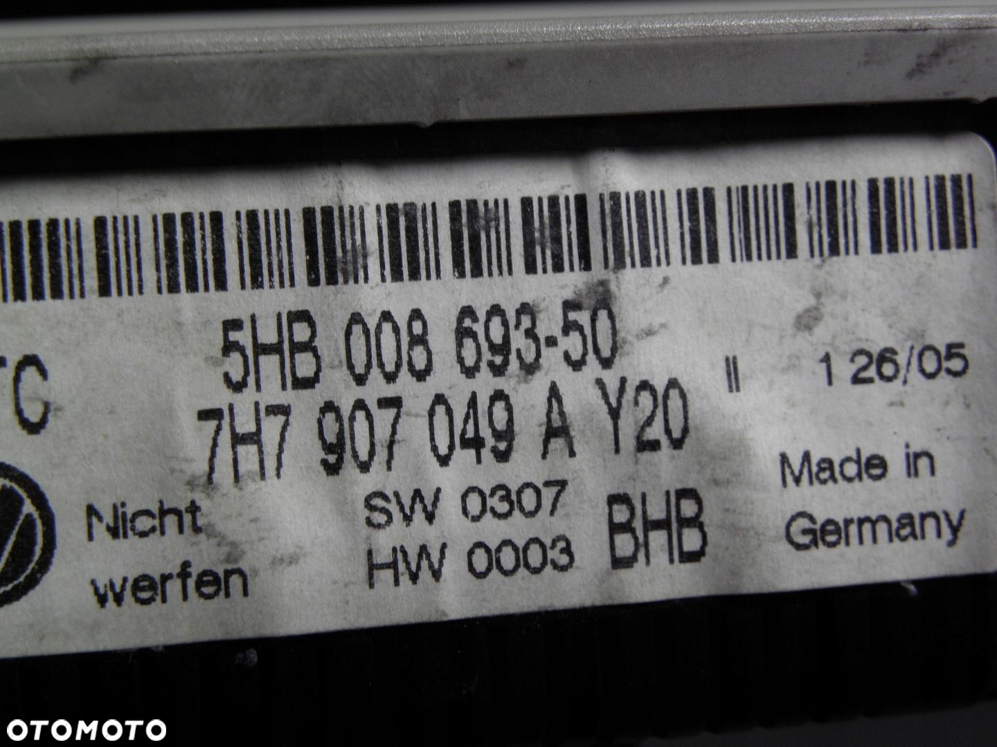 VW T5 CARAVELLE // PANEL STEROWANIA NAWIEWEM KLIMATRONIC TYŁ 7H7907049A - 6