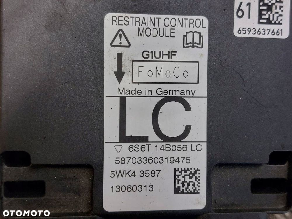 ZESTAW AIRBAG KOKPIT DESKA MODUŁ PODUSZKI FIESTA MK5 LIFT 05-10 - 5