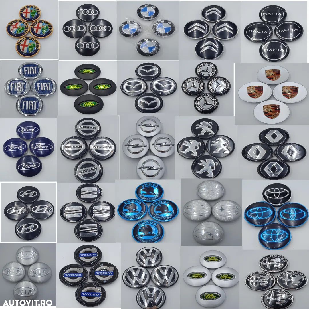 Capace jante aliaj audi,bmw,hyundai,kia, porche,subaru,mazd,mercedes,ford,peugeot, mitsubishi,volvo,nissan ,fiat,toyota,renault,opel,seat vw,dacia,,skoda,land rover,toyota,alfa romeo,citroen - 1