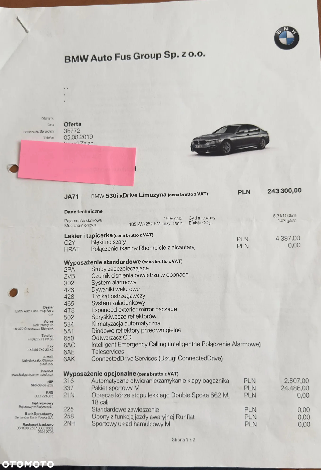 BMW Seria 5 530i GPF xDrive M Sport sport - 14