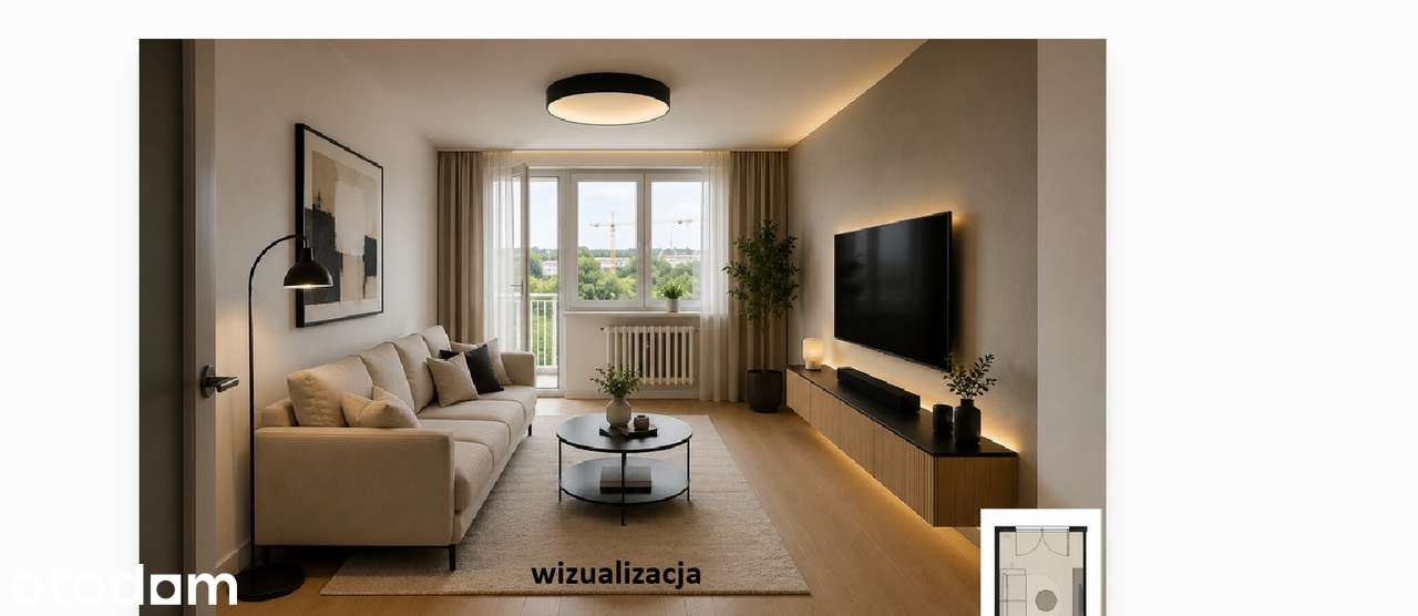 Trzypokojowe (60m2) mieszkanie 20 minut od centrum w cenie kawalerki!