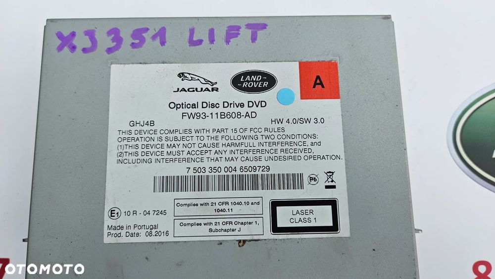 Jaguar XJ 351 LIFT 2015-  USA  Navi Radio Czytnik nawigacji DVD FW93-11B608-AD - 2