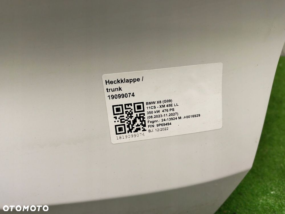 BMW XM G09 KLAPA TYŁ BAGAŻNIKA A96 KAMERA ELEKTRYKA - 5
