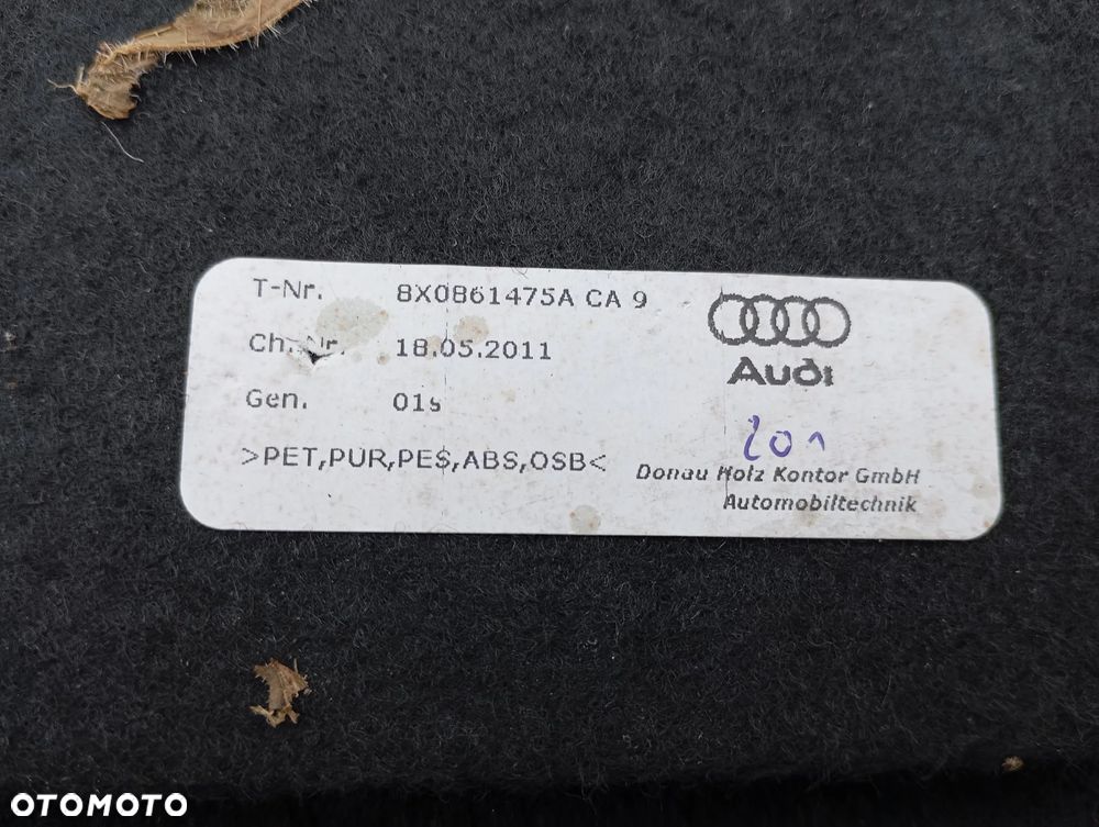 DYWAN PODŁOGA BAGAŻNIKA AUDI A1 8X0861475A - 2