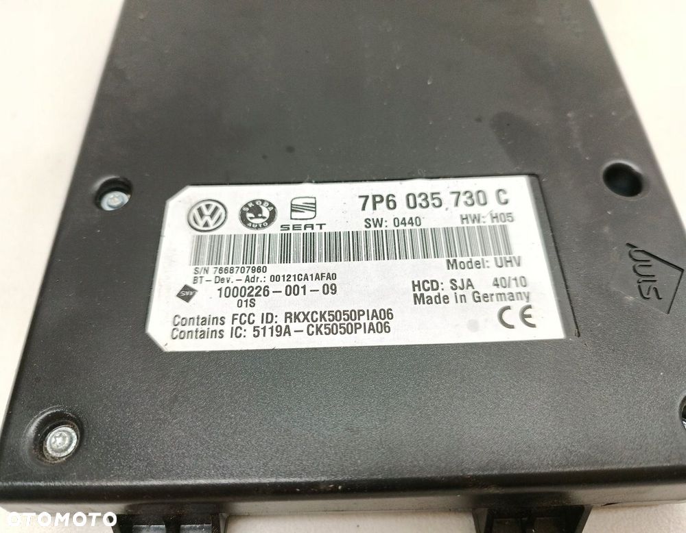 MODUŁ STEROWNIK BLUETOOTH SEAT LEON II LIFT 7P6035730C - 3