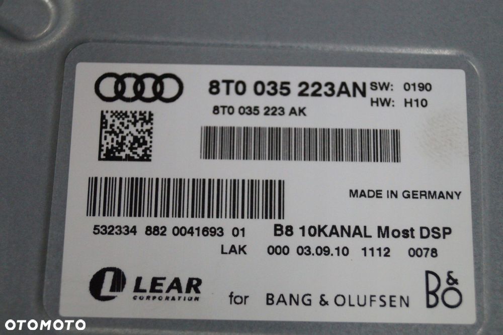 audi q5 8r wzmacniacz bang olufsen 8t0035223an - 2