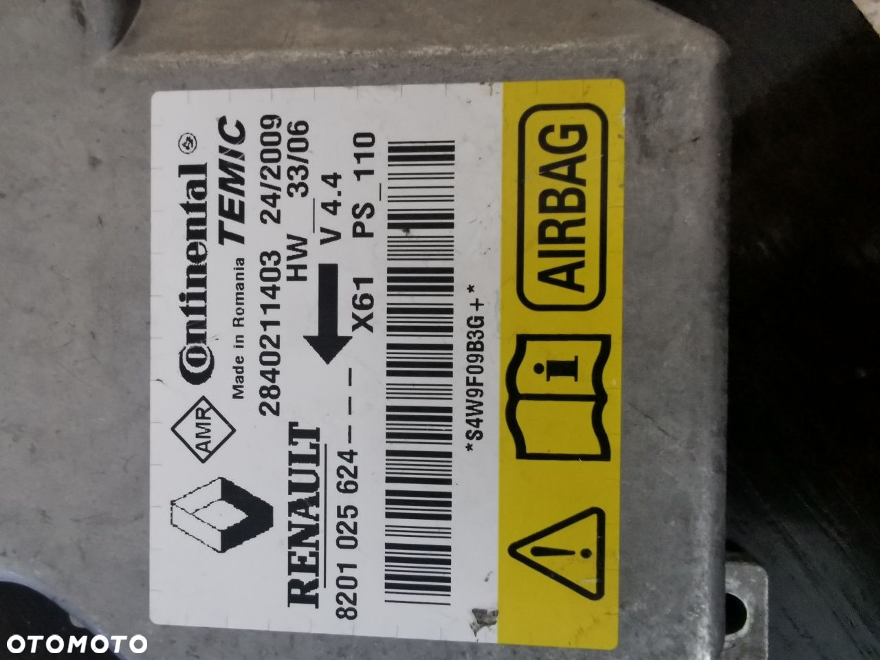 Skrzynka poduszki powietrznej RENAULT KANGOO II moduł 8201.025624 - 3