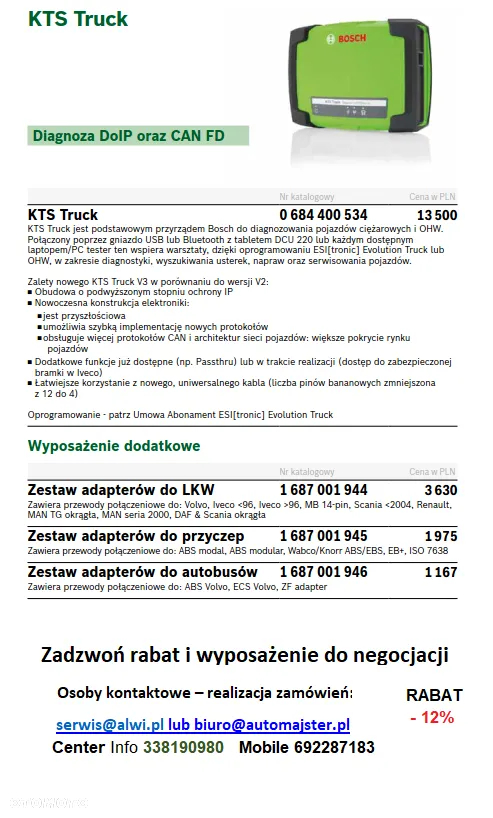 Kts Truck Bosch tester usterek OHW 1 ,OHW 2 ,OHW 3 i Lenovo - 37