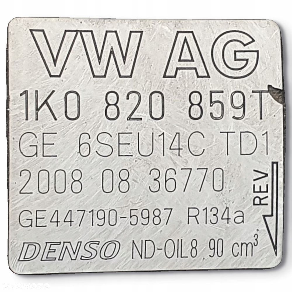 SPRĘŻARKA KLIMATYZACJI VW Golf VI 1.4 TSI 1K0820859T - 2