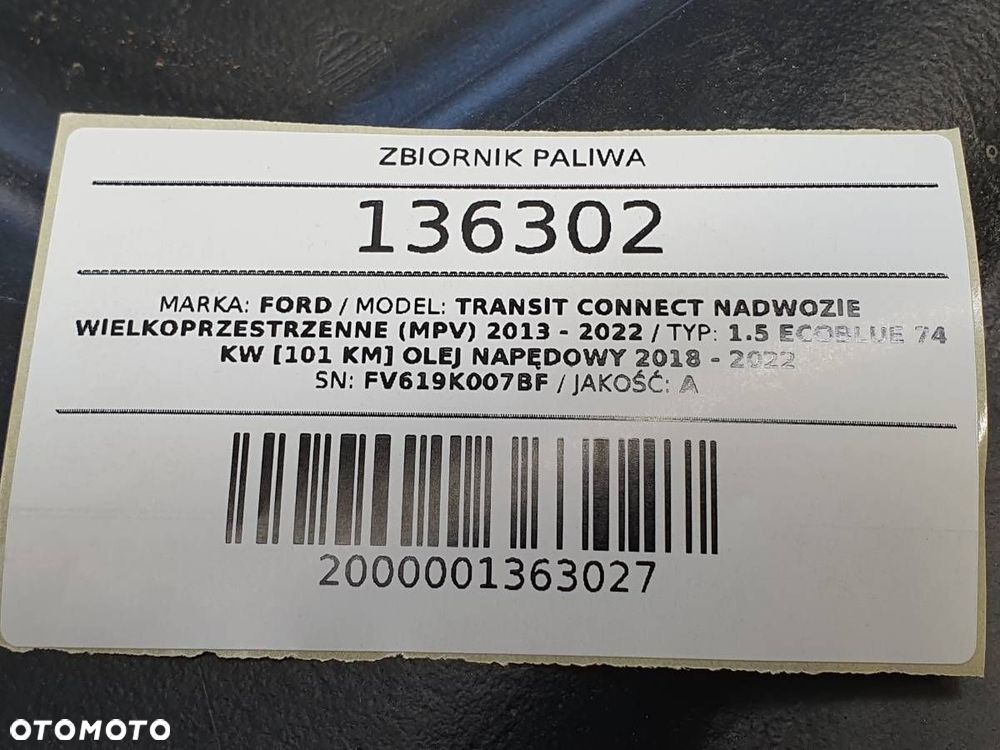 ZBIORNIK PALIWA BAK FORD TRANSIT CONNECT K2 II FV619K007BF 1.5 ECOBLUE 101 - 6