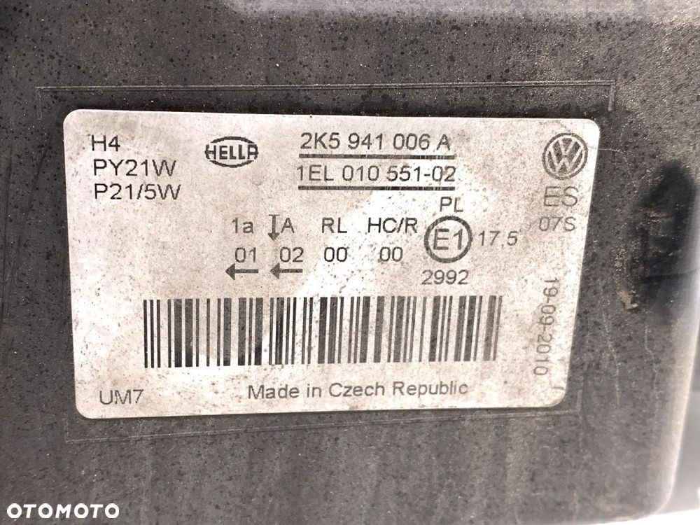 REFLEKTOR PRAWY PRZÓD  VW CADDY III Nadwozie pełne/minivan (2KA, 2KH, 2CA, 2CH) 2004 - 2015 1.6 - 5